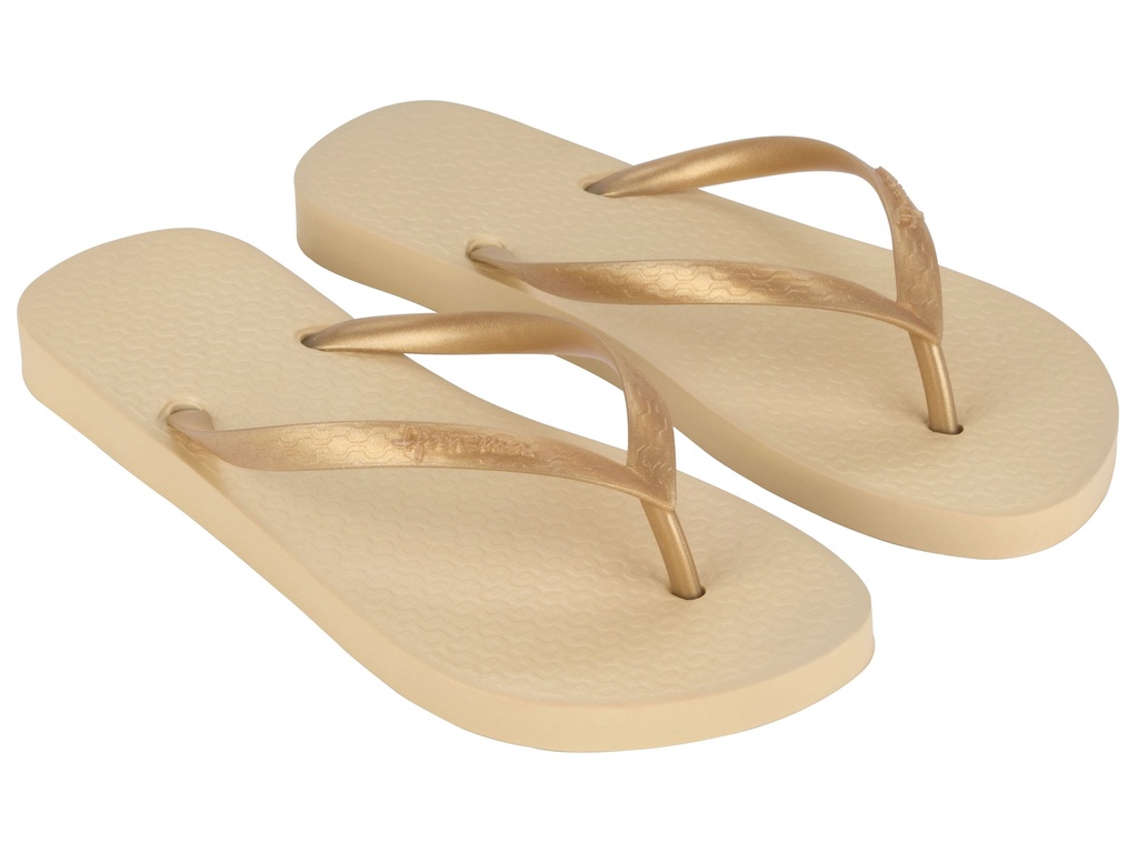 GRENDENE / BEIGE/ORO /  CAJA DE 12 PARES