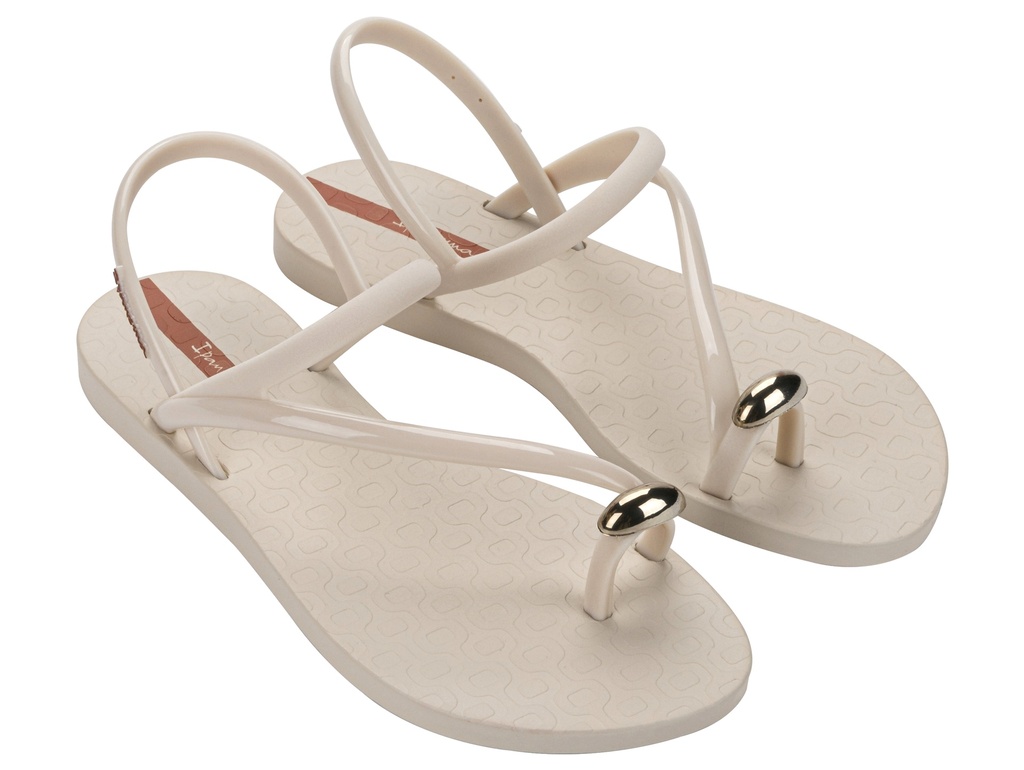 GRENDENE / BEIGE/ORO /  CAJA DE 12 PARES