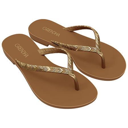 19086_BP178 / GRENDENE / ORO / CAJA DE 6 PARES