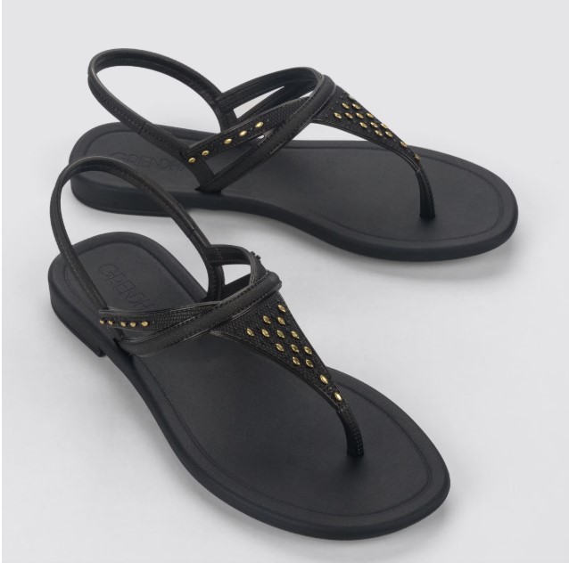 19159_BL157 / GRENDENE / NEGRO ORO / CAJA DE 6 PARES