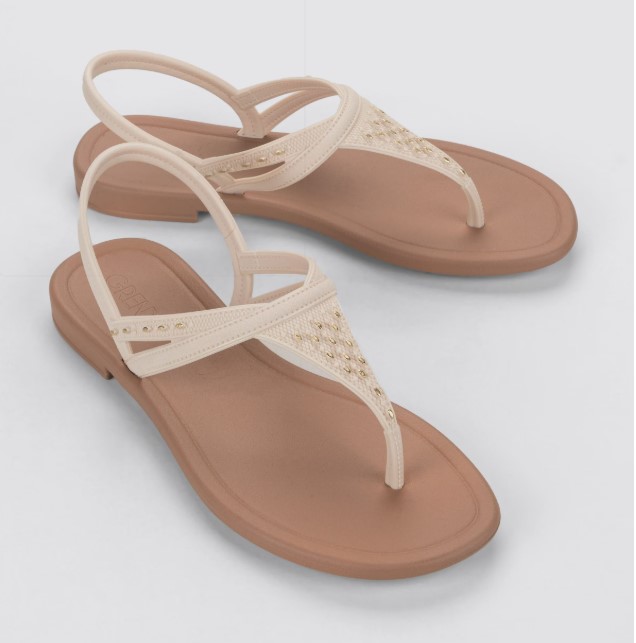 19159_BL160 / GRENDENE / HUESO/MARRON / CAJA DE 6 PARES