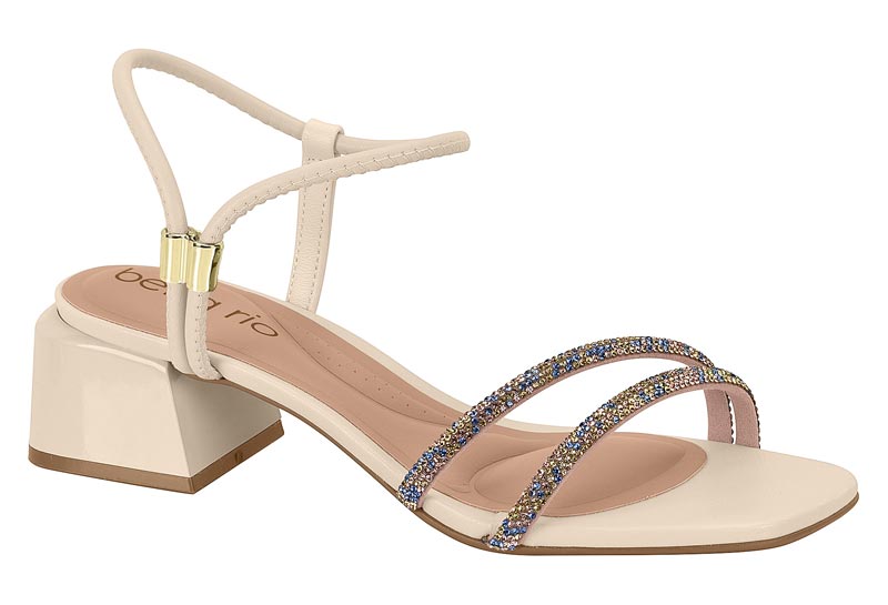 BEIRA RIO / CREMA 985/AZUL-VERDE - ORO ROSA / CAJA DE 12 PARES