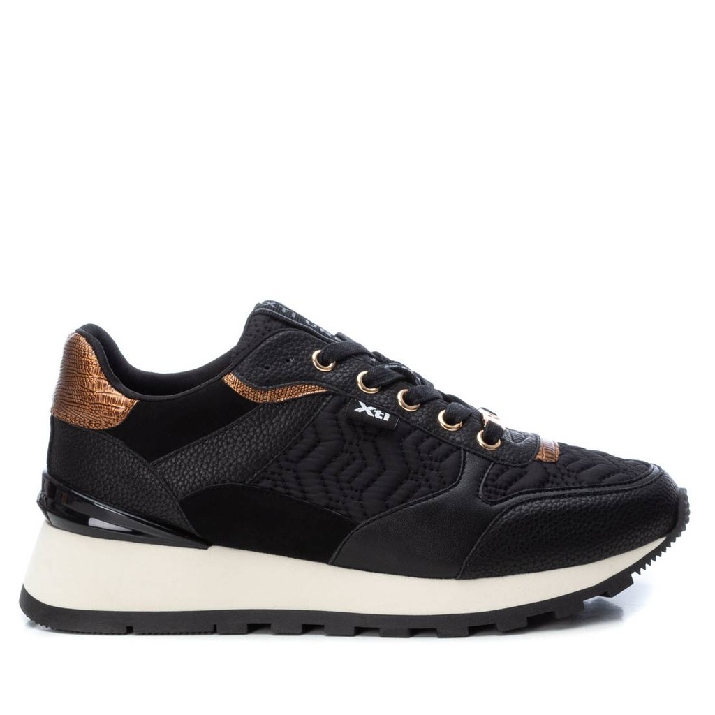 XTI / zapato sra textil combinado negro / CAJA DE 7 PARES