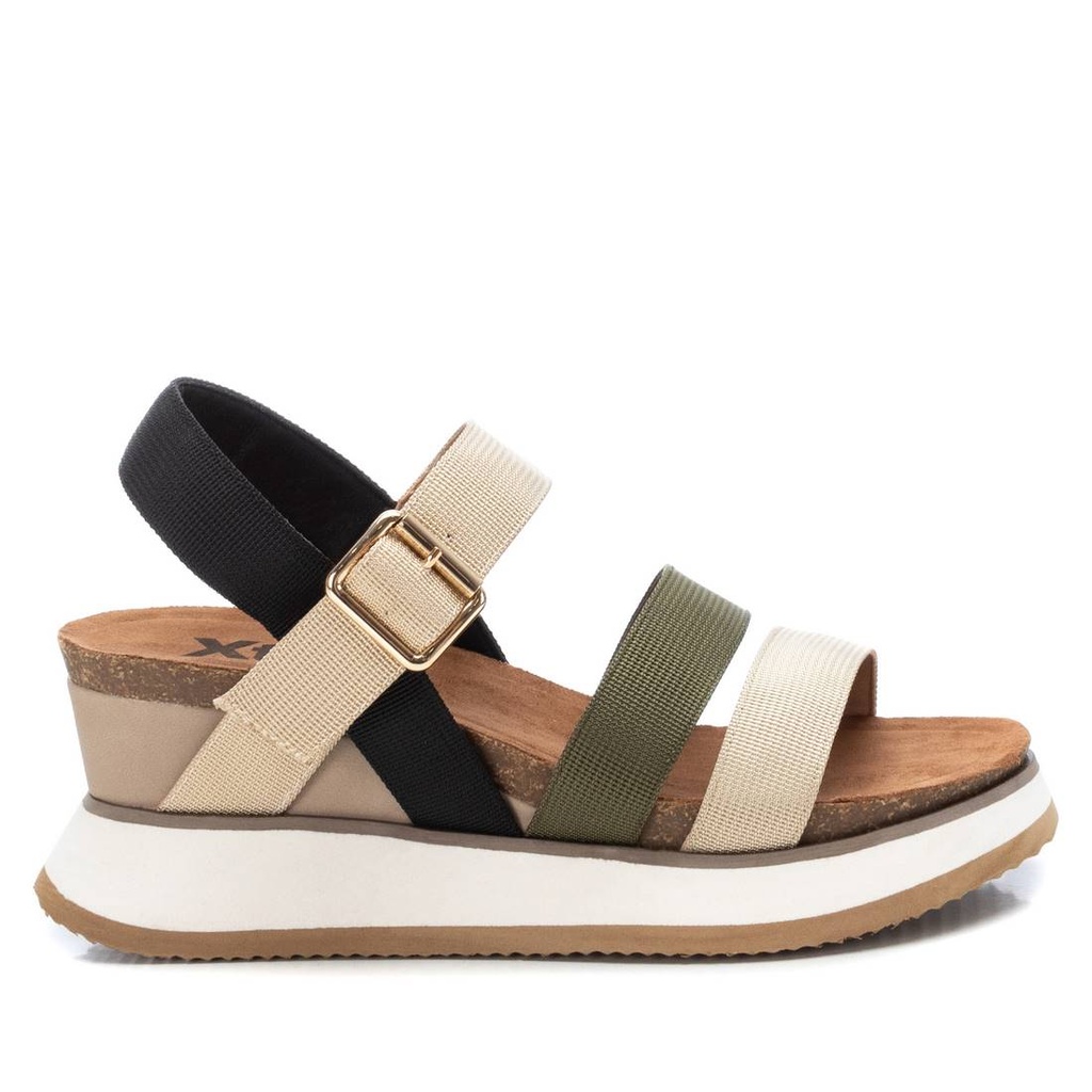 XTI / sandalia sra textil kaki / CAJA DE 8 PARES