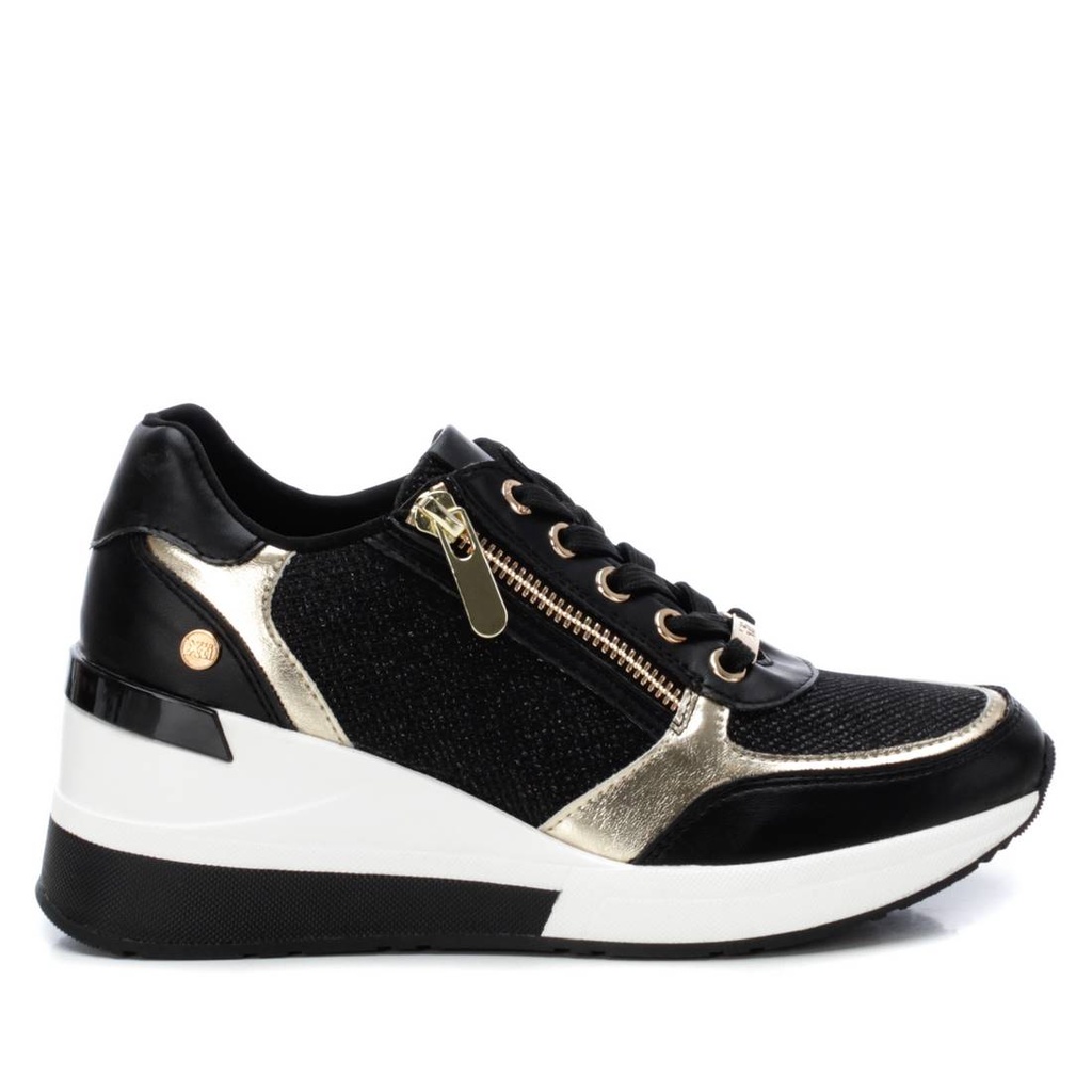 XTI / zapato sra c. combinado negro / CAJA DE 8 PARES
