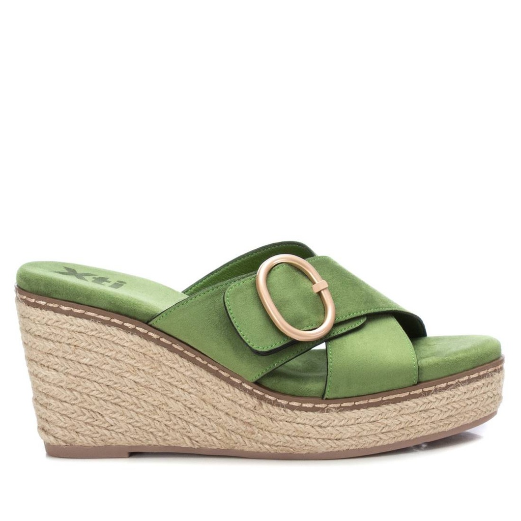 XTI / sandalia sra antelina verde / CAJA DE 8 PARES