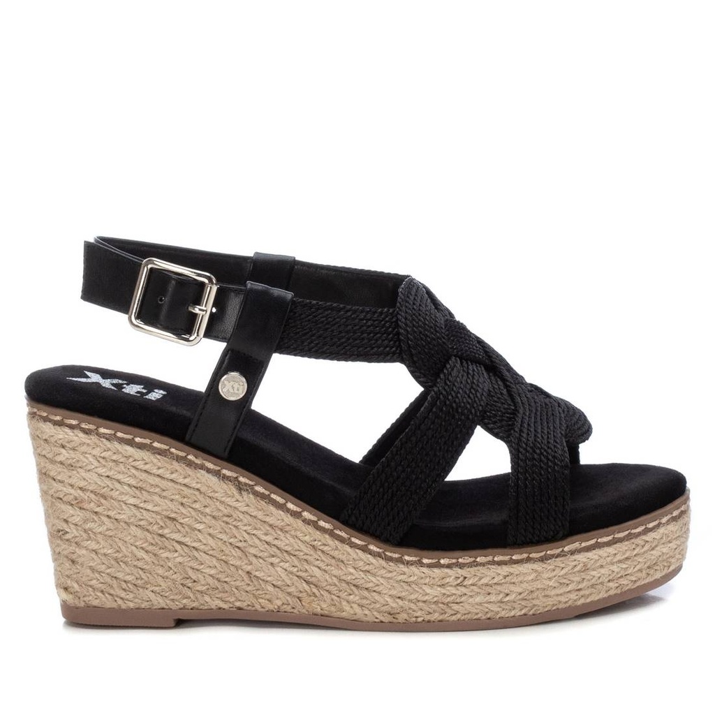 XTI / sandalia sra textil negro / CAJA DE 8 PARES