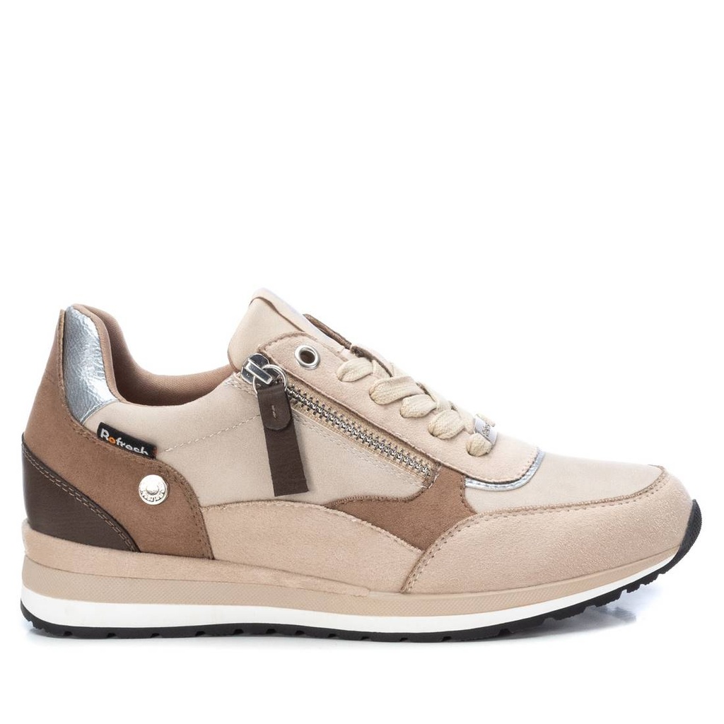 REFRESH / zapato sra antelina beige / CAJA DE 8 PARES