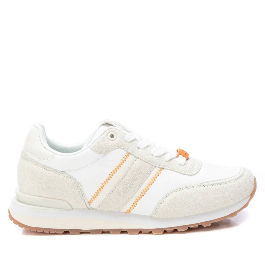 REFRESH / zapato sra textil combinado blanco / CAJA DE 8 PARES