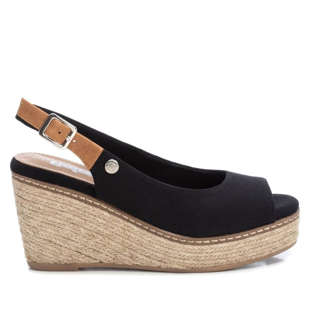 REFRESH / sandalia sra textil negro / CAJA DE 8 PARES