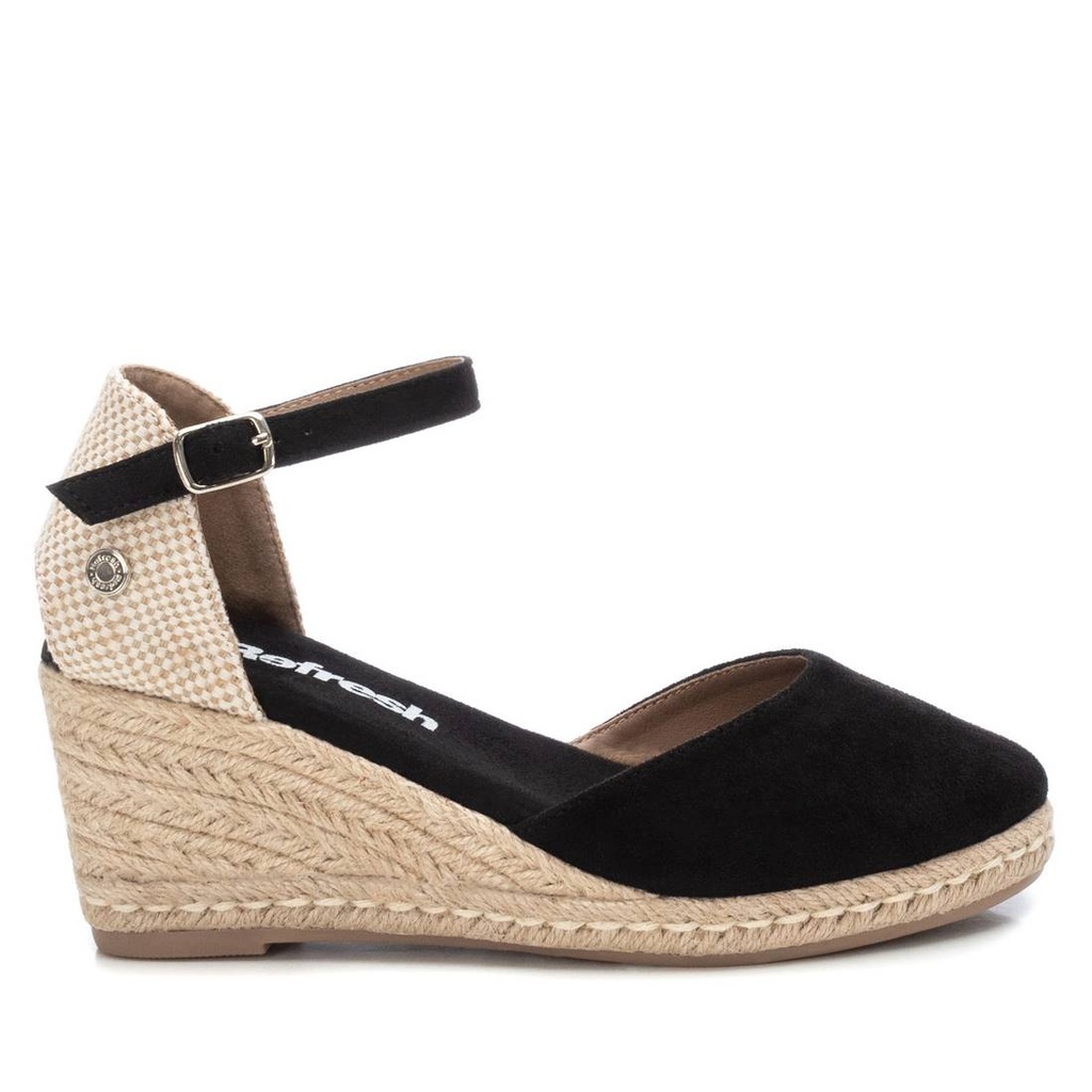 REFRESH / zapato sra antelina negro / CAJA DE 8 PARES