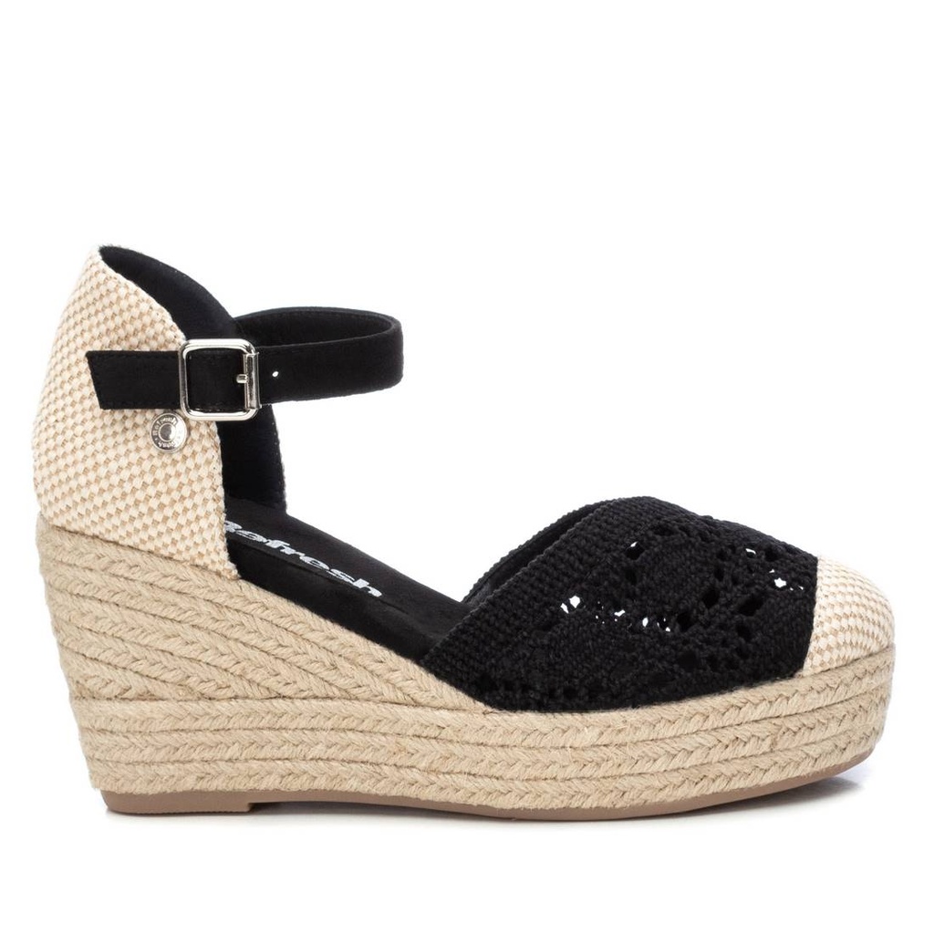 REFRESH / zapato sra textil negro / CAJA DE 8 PARES