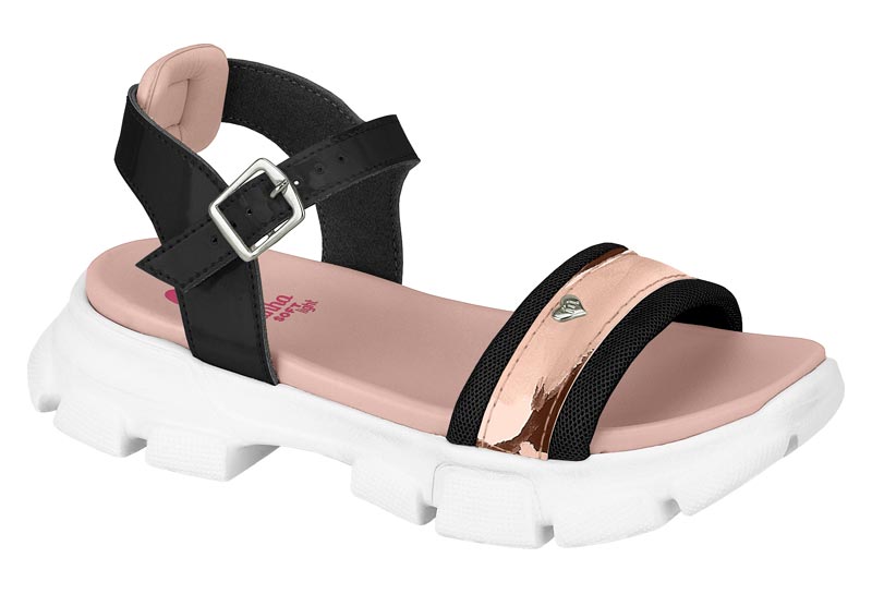 MOLEKINHA / NEGRO-NEGRO-ORO ROSADO / CAJA DE 1 PARES