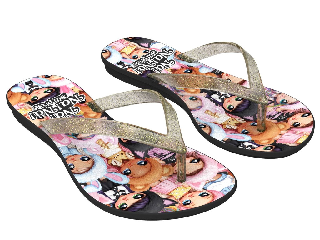 GRENDENE /  NEGRO/ORO / CAJA DE 6 PARES