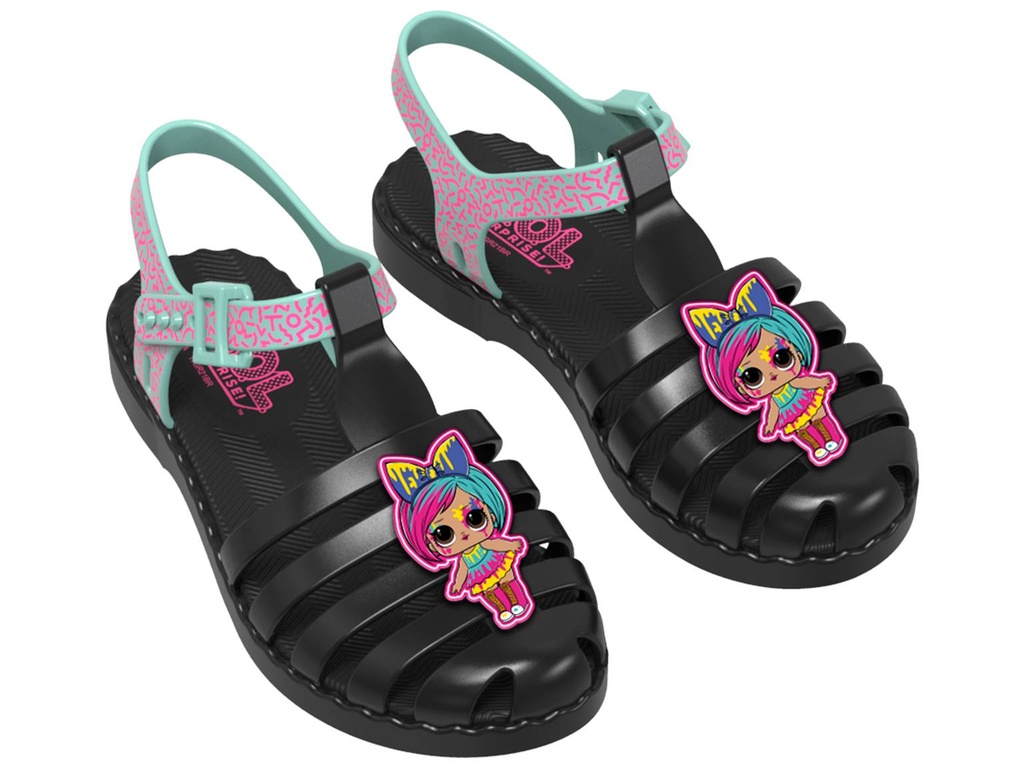 22624_AD280 / GRENDENE /  NEGRO/VERDE/ROSA / CAJA DE 6 PARES