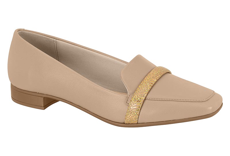 BEIRA RIO / BEGE 435/DOURADO HOLOGRAFICO / CAJA DE 12 PARES