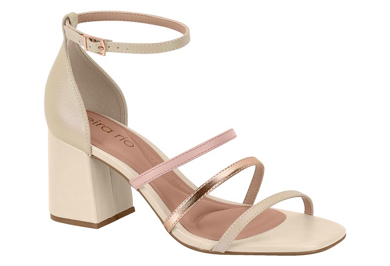 BEIRA RIO / CREMA 985/ROSA/ORO ROSADO / CAJA DE 12 PARES