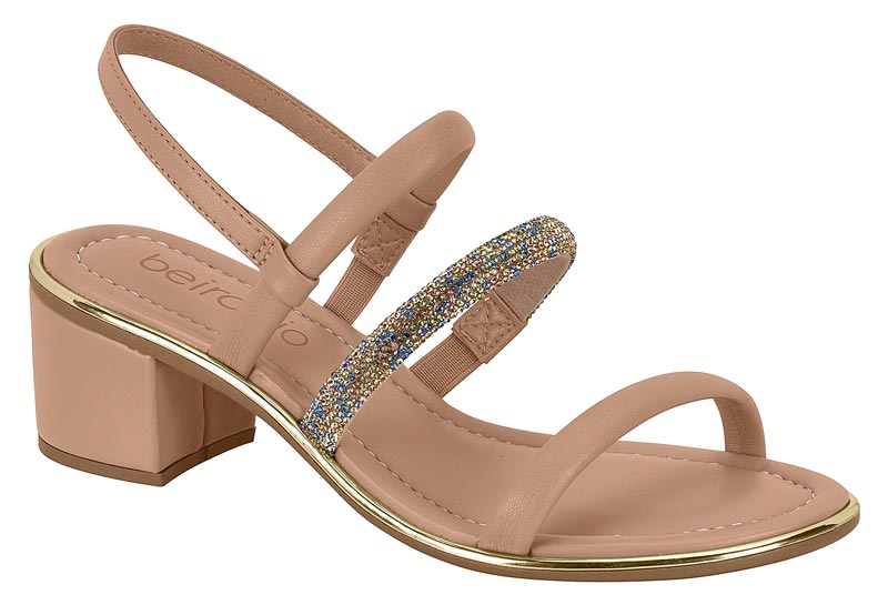 BEIRA RIO / NUDE 658/AZUL-VERDE ORO ROSADO / CAJA DE 12 PARES