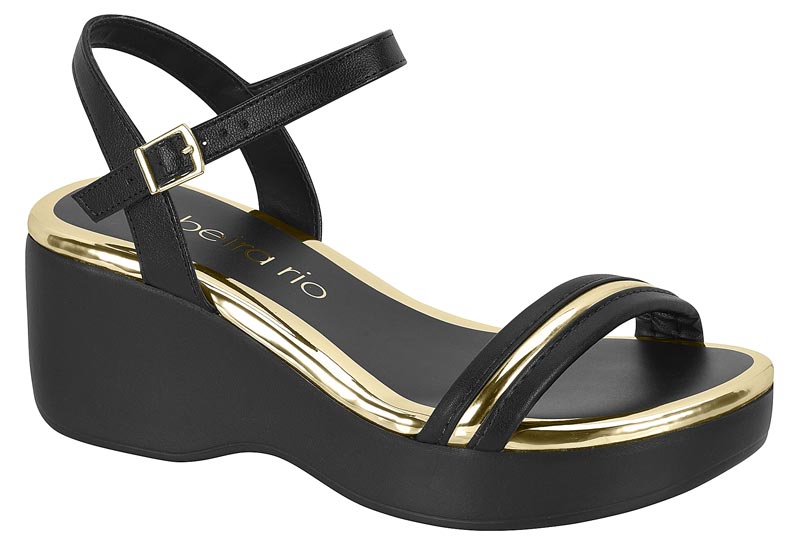 BEIRA RIO / NEGRO/NEGRO/DORADO / CAJA DE 12 PARES