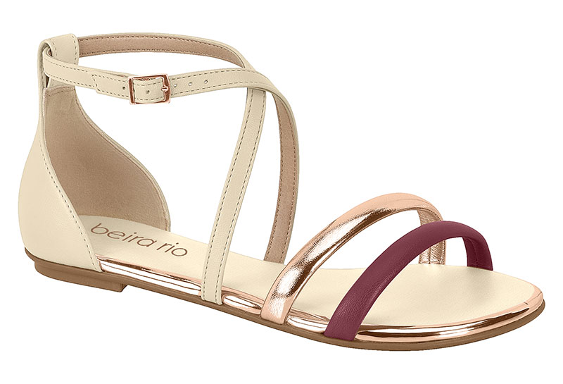 BEIRA RIO /  CREMA 985 / ORO ROSADO / VINO 1001 / CAJA DE 12 PARES