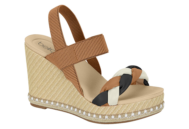 BEIRA RIO / CAMEL 742/BLANCO OFF / CAJA DE 6 PARES