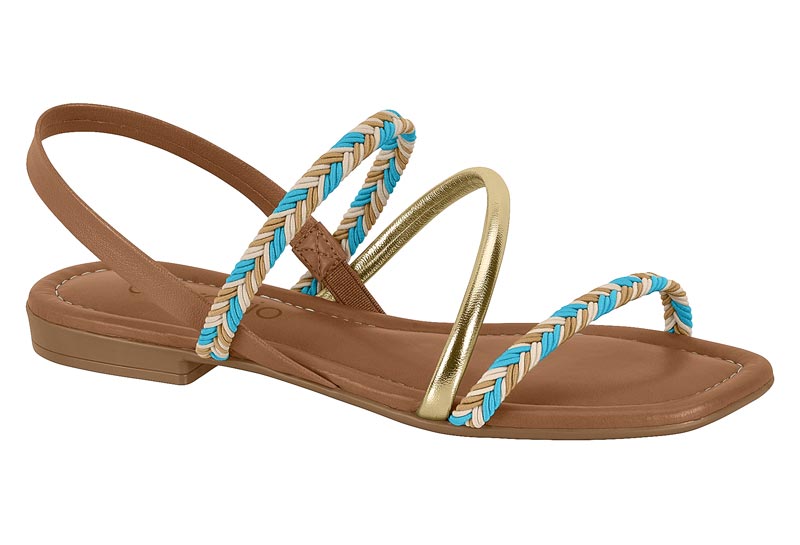 BEIRA RIO / MULTI TURQUESA/DORADO/CAMEL 742 / CAJA DE 12 PARES