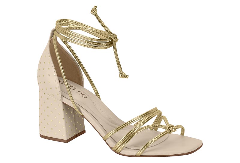 BEIRA RIO / CREME 985-DOURADO/DOURADO / CAJA DE 12 PARES