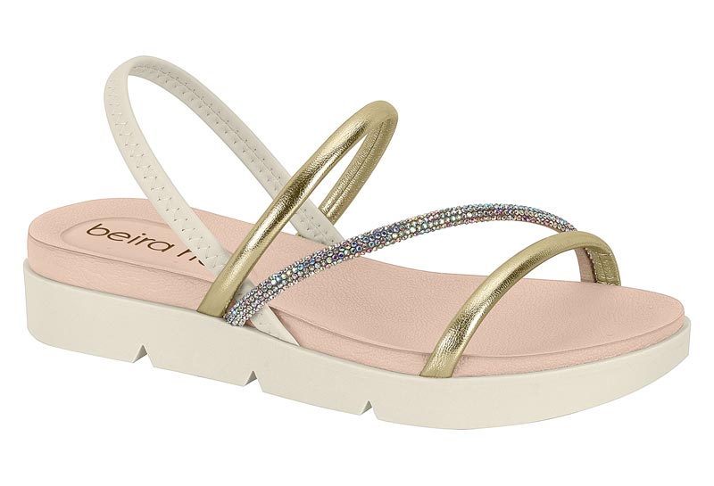 BEIRA RIO / BLANCO OFF 526/DORADO/AURORA BOREAL / CAJA DE 8 PARES