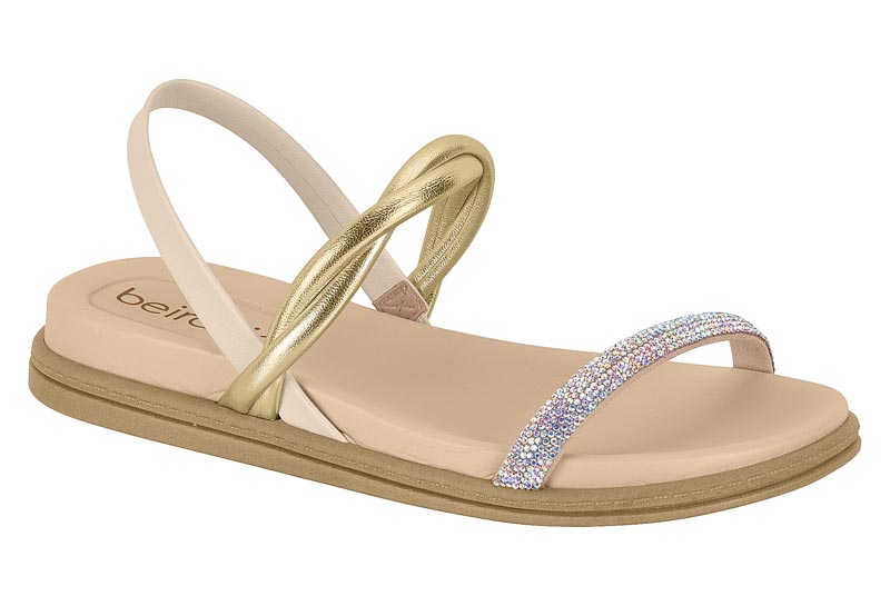 BEIRA RIO / CREMA 985/DORADO/AURORA BOREAL / CAJA DE 8 PARES