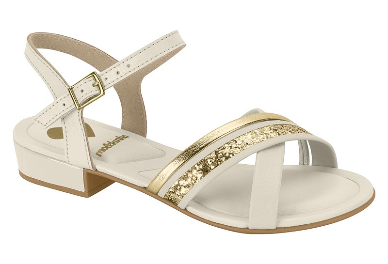 MOLEKINHA / BLANCO OFF 526/DORADO / CAJA DE 8 PARES