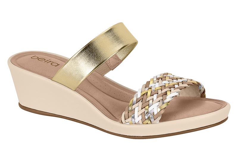 BEIRA RIO / MULTI BRANCO 99/DOURADO / CAJA DE 8 PARES