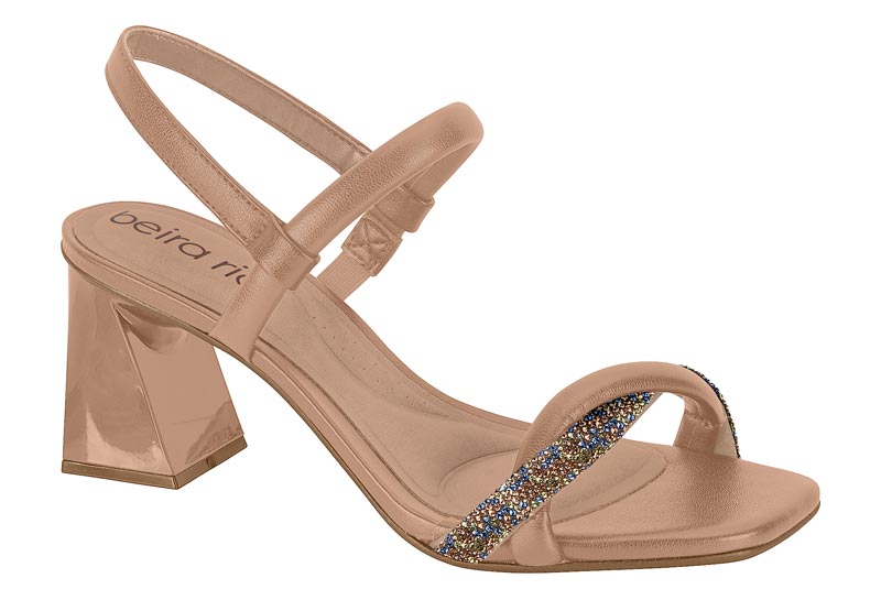 BEIRA RIO / NUDE 658/AZUL-VERDE ORO ROSADO / CAJA DE 8 PARES