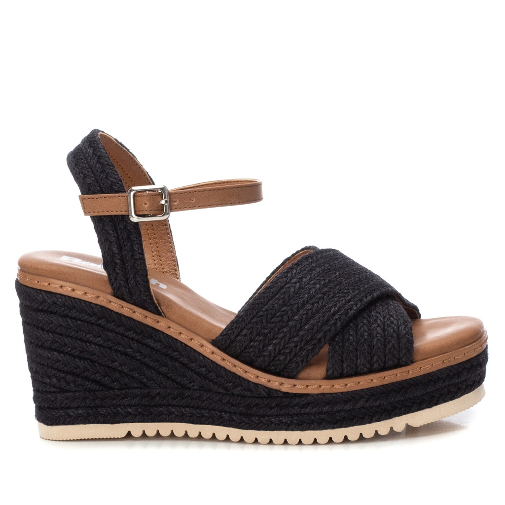 REFRESH / SANDALIA SRA TEXTIL NEGRO / CAJA DE 8 PARES
