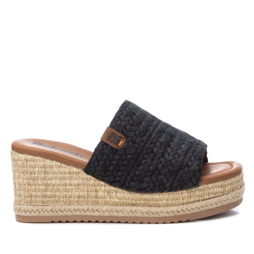 REFRESH / SANDALIA SRA TEXTIL NEGRO / CAJA DE 8 PARES