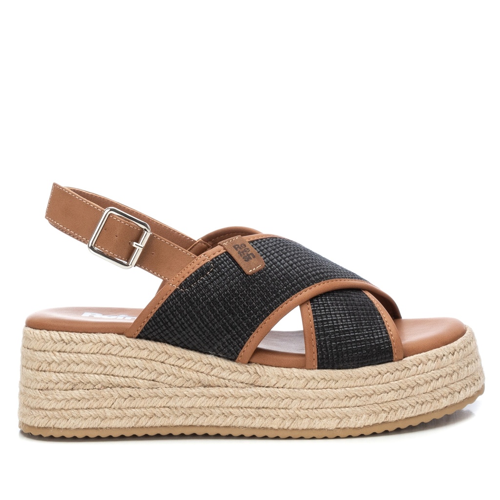 REFRESH / SANDALIA SRA TEXTIL NEGRO / CAJA DE 8 PARES