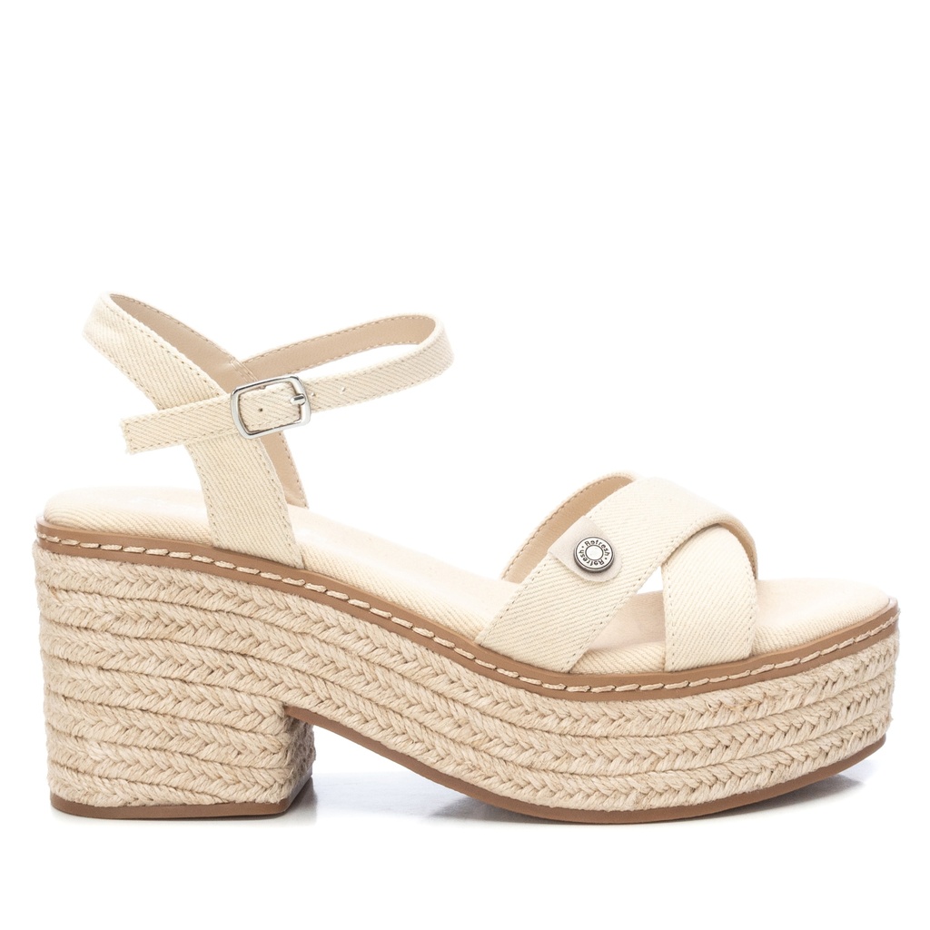 171932 / REFRESH / SANDALIA SRA TEXTIL BEIGE / CAJA DE 8 PARES