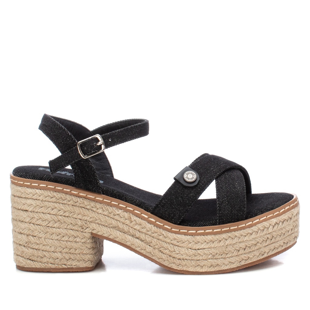 REFRESH / SANDALIA SRA TEXTIL NEGRO / CAJA DE 8 PARES