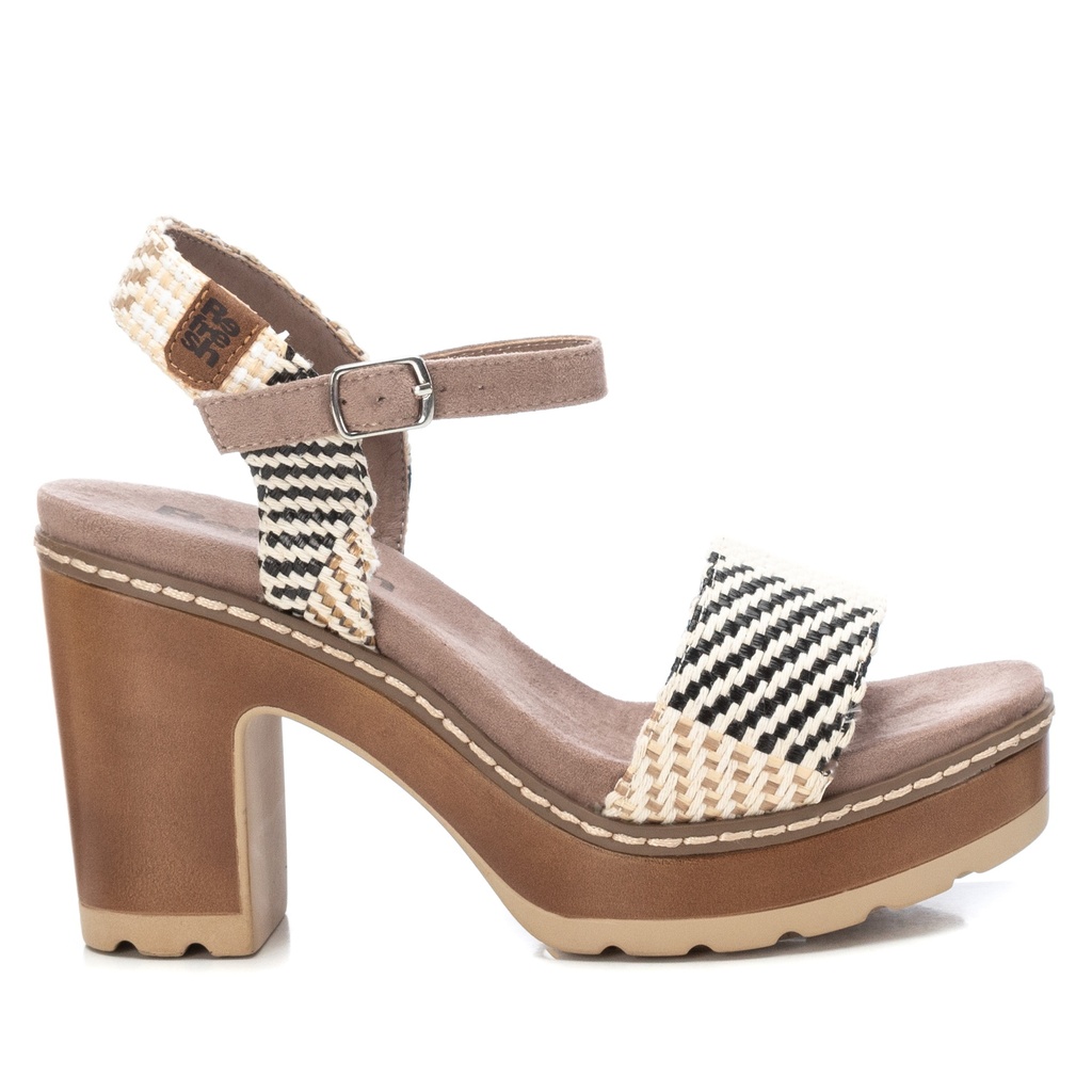 REFRESH / SANDALIA SRA TEXTIL TAUPE / CAJA DE 8 PARES