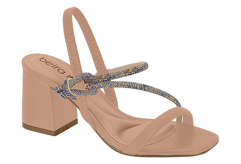 BEIRA RIO / NUDE 658/AZUL-VERDE ORO ROSADO / CAJA DE 8 PARES