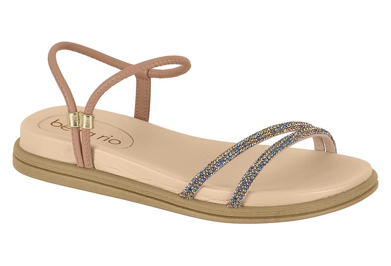 BEIRA RIO / NUDE 658/AZUL-VERDE ORO ROSADO / CAJA DE 8 PARES