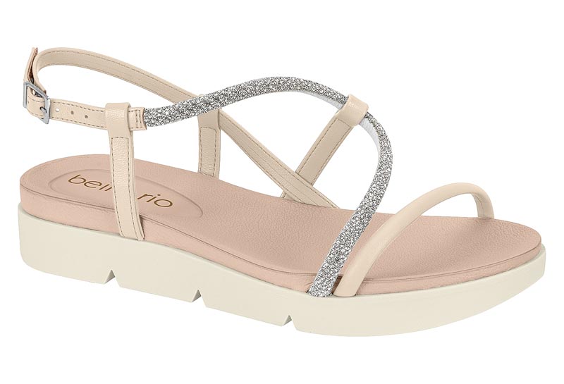 BEIRA RIO / CISTAL-PLATA/CREMA 985 / CAJA DE 12 PARES