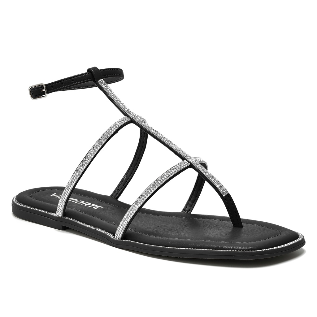 181-008-01 / VIA MARTE / PRETO/CRISTAL / CAJA DE 9 PARES