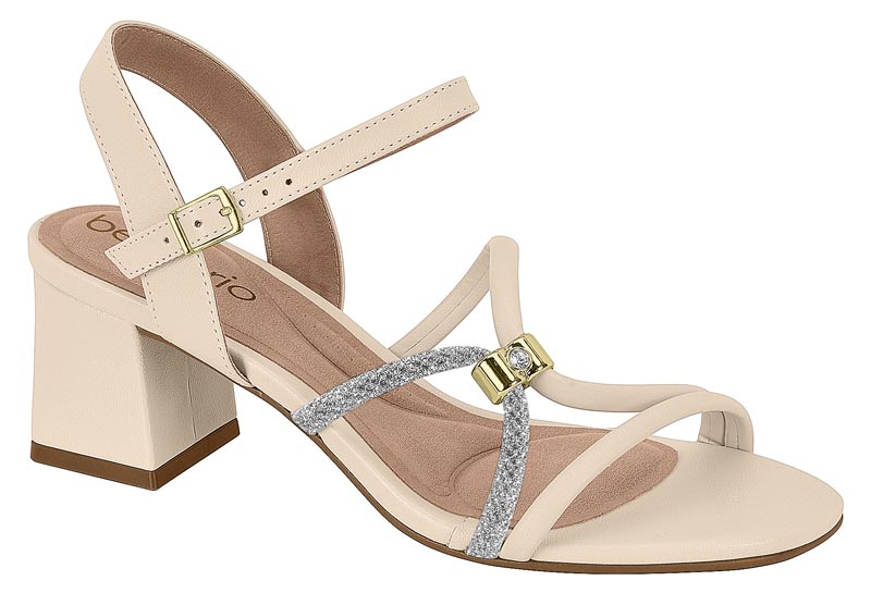 BEIRA RIO / CREMA 985/CRISTAL-PLATA / CAJA DE 12 PARES