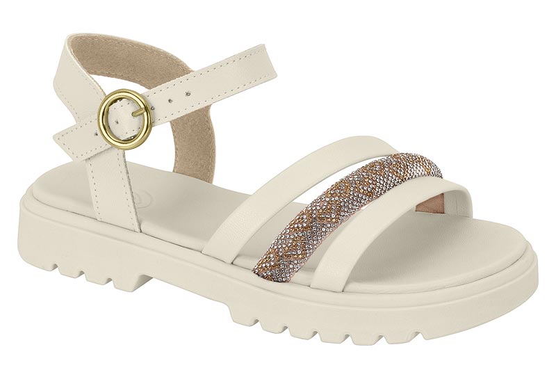 MOLEKINHA / BRANCO OFF 526/CRISTAL-DOURADO / CAJA DE 8 PARES