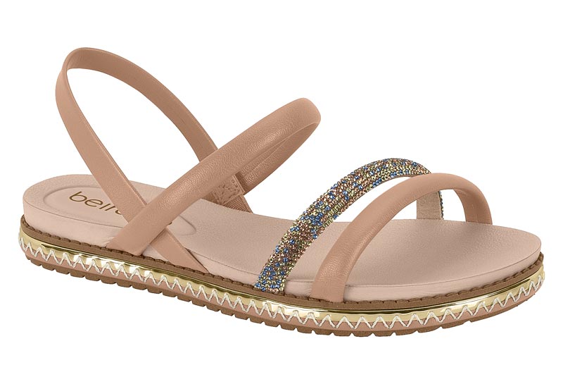 BEIRA RIO / NUDE 658/AZUL-VERDE ORO ROSADO / CAJA DE 8 PARES