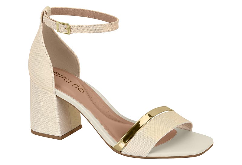 BEIRA RIO / BLANCO OFF 526-DORADO/DORADO / CAJA DE 8 PARES