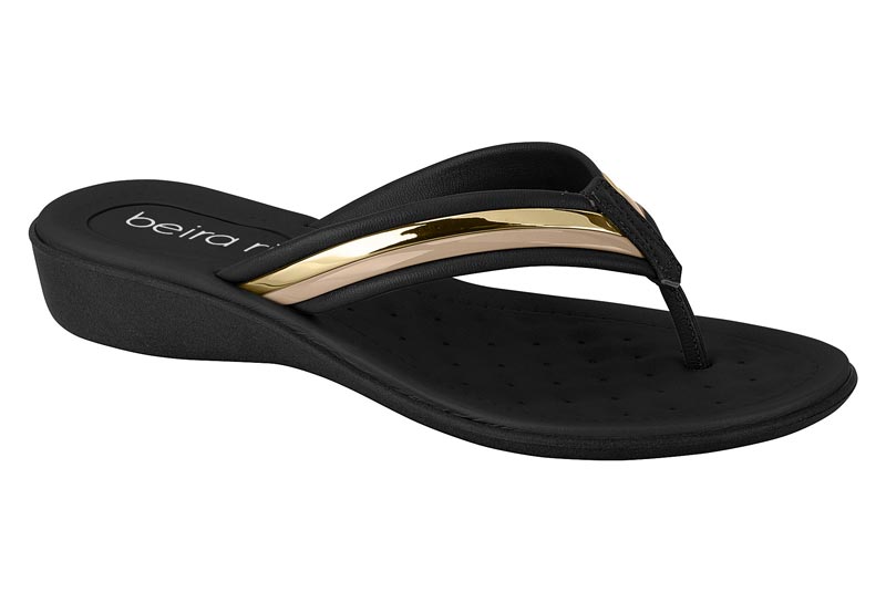BEIRA RIO / NEGRO/BEIGE/DORADO / CAJA DE 12 PARES