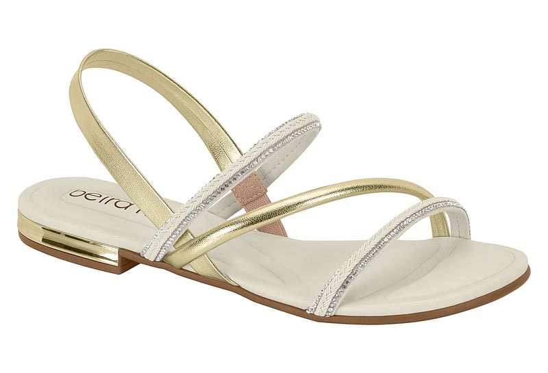 BEIRA RIO / CRISTAL/BLANCO OFF 526/DORADO / CAJA DE 12 PARES
