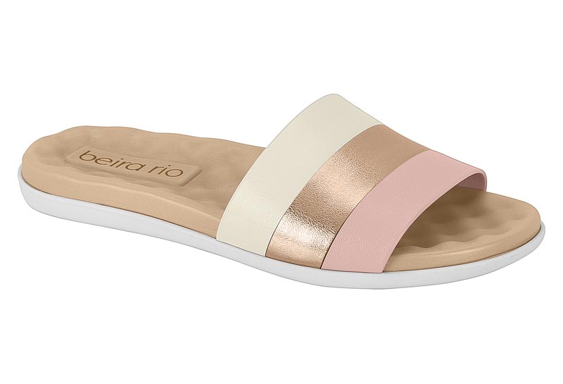 BEIRA RIO / BLANCO OFF 526/ORO ROSADO/ROSA / CAJA DE 12 PARES