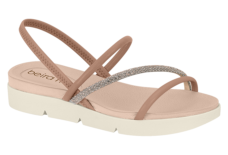 BEIRA RIO / NUDE 658/ORO ROSADO-PLATA / CAJA DE 12 PARES